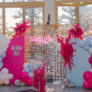 Mamma Mia Themed Set up Event Hire Backdrops hire