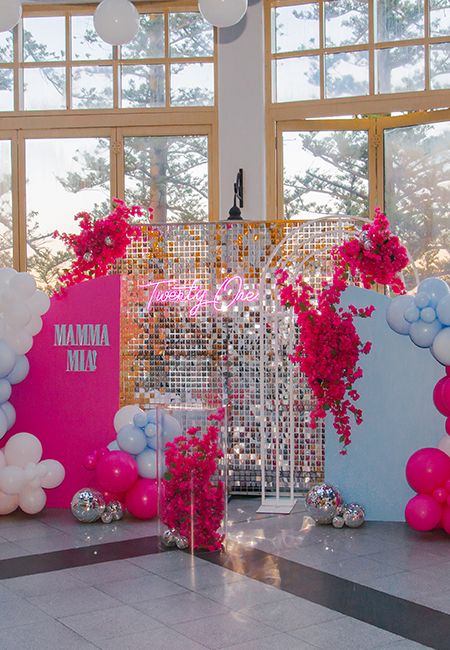 Mamma Mia Themed Set up Event Hire Backdrops hire